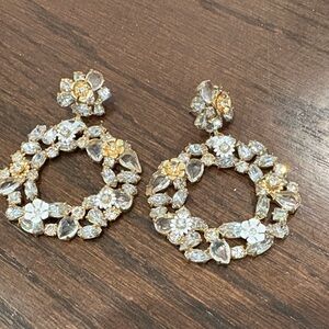 J. Crew Gold and Silver Crystal Earrings